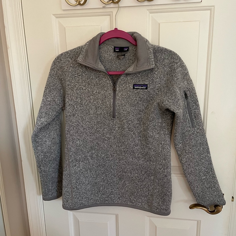 Grey Patagonia Quarter Zip Fleece Sweatshirt